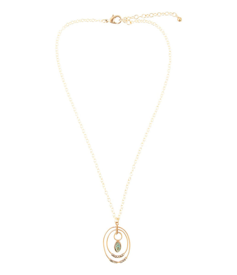 Henley Blue Abalone Golden Pendant Necklace