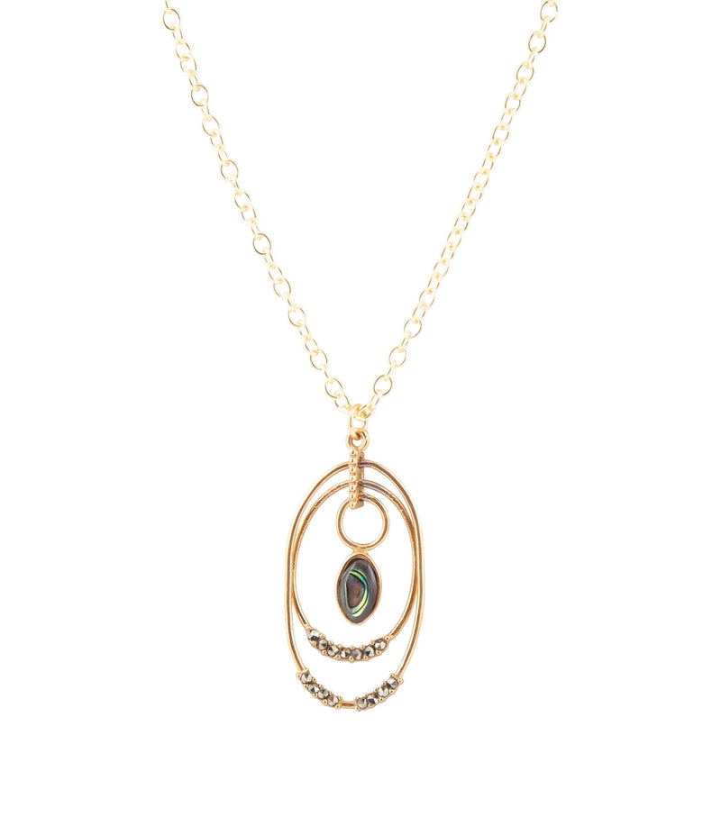 Henley Blue Abalone Golden Pendant Necklace