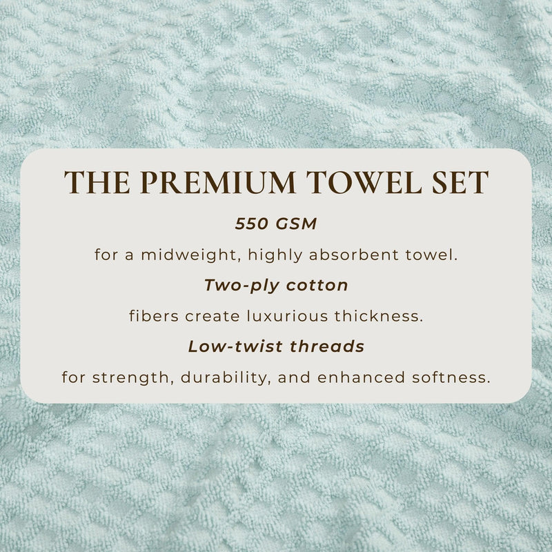 Cotton Diamond Waffle Weave Bath Towel Set - Grayson Collection
