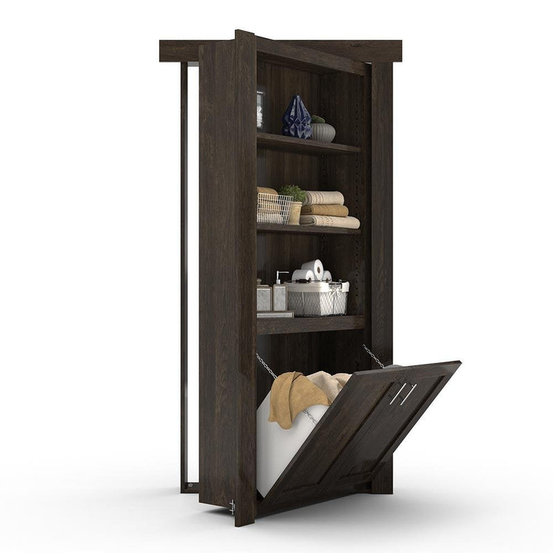 Hidden Flush Mount Knotty Alder Hamper Door