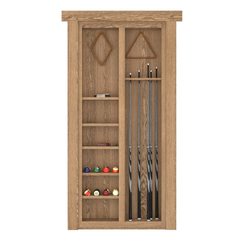 Hidden Flush Mount Oak Pool Cue Door
