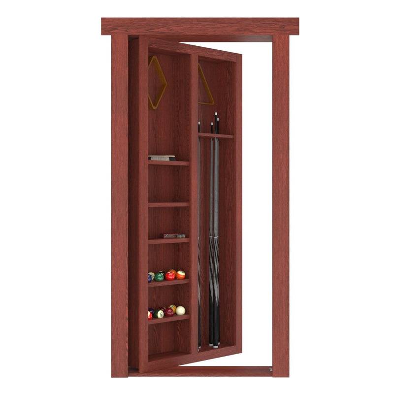 Hidden Flush Mount Oak Pool Cue Door