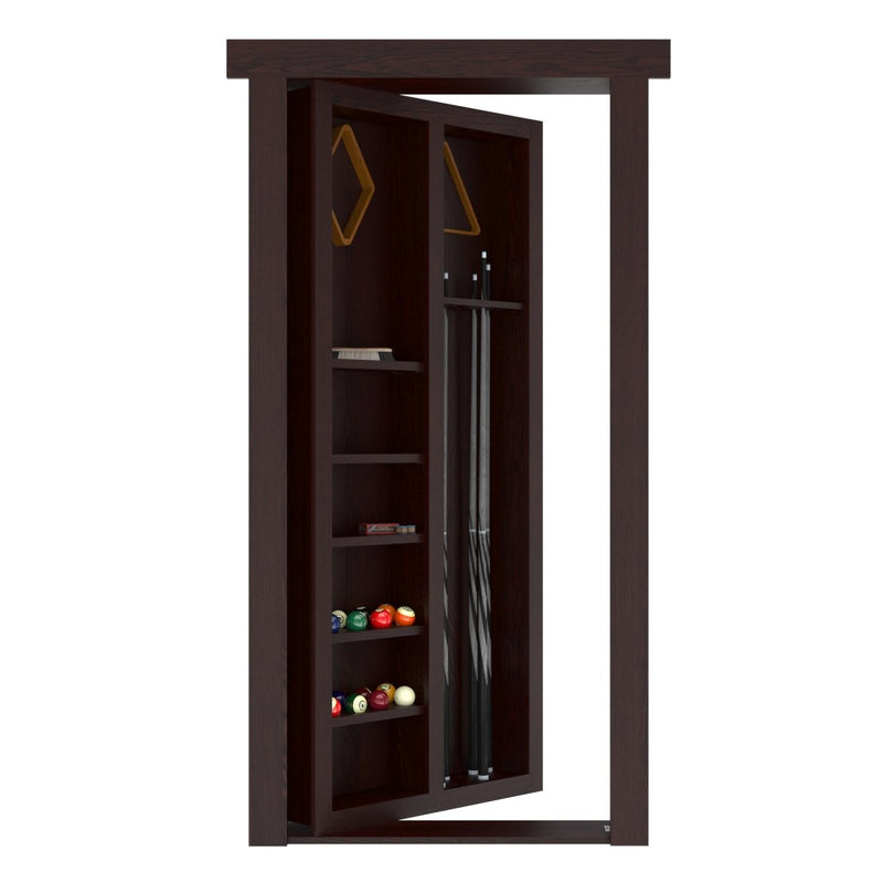 Hidden Flush Mount Oak Pool Cue Door