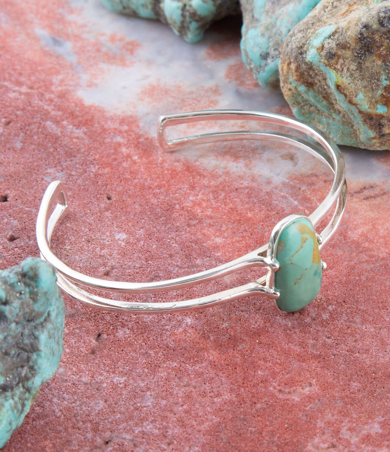 High Class Turquoise and Sterling Silver Cuff Bracelet
