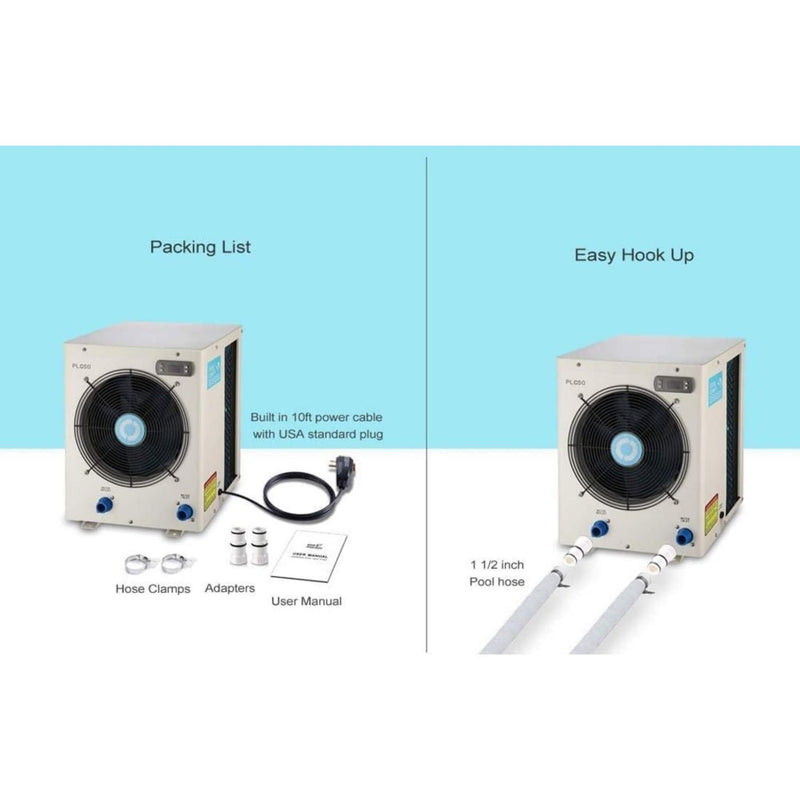 High-Output Electric Swimming Pool Heater Pump For Above And Inground Pools, 4000 Gallons (SAK51482)