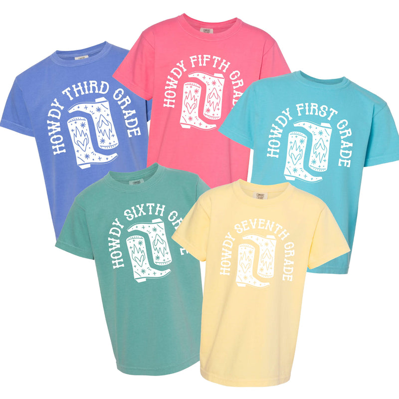 Howdy (Choose Your Grade) - YOUTH Comfort Colors Tee