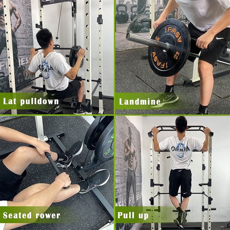 IFast Adjustable Home Gym Power Cage & Squat Rack With Pull-Up Bar Barbell Rack, 1000LBS (SAK12649)