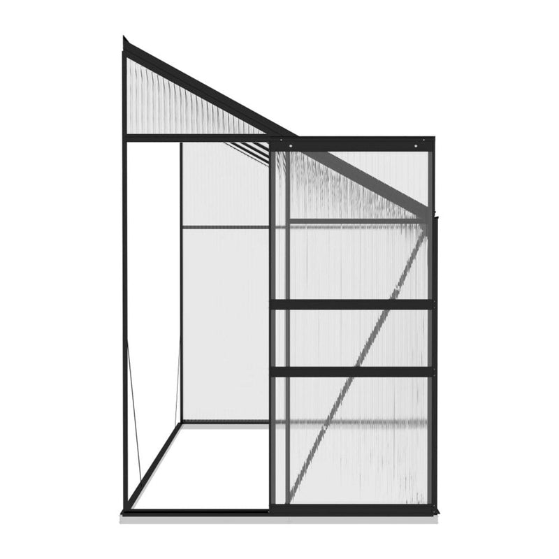 [04X10FT] IKY Premium Anthracite Aluminum Walk-In Greenhouse With Galvanized Base Frame (95247513)