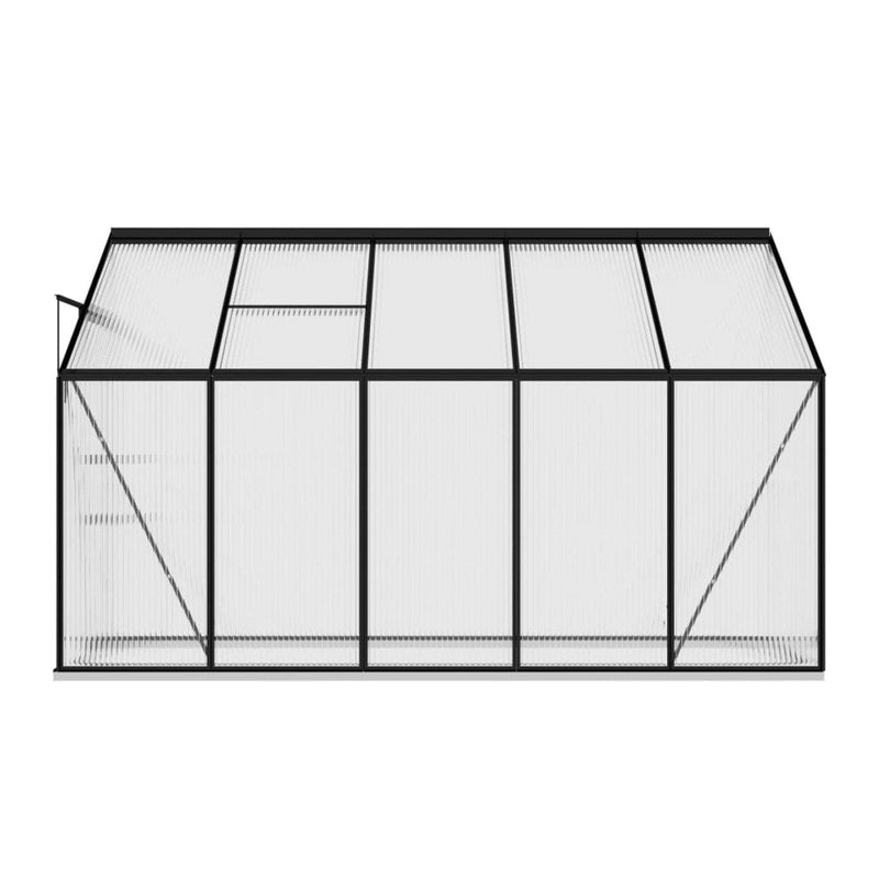 [04X10FT] IKY Premium Anthracite Aluminum Walk-In Greenhouse With Galvanized Base Frame (95247513)