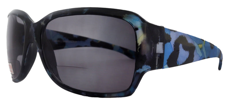 Lourdes, High-End Line Bifocal (Clear On Top) Sun Readers for Women  Readers Sunglasses ( Blue with black) NY Fifth Avenue