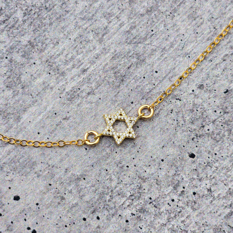 Tiny Star of David Crystal Necklace