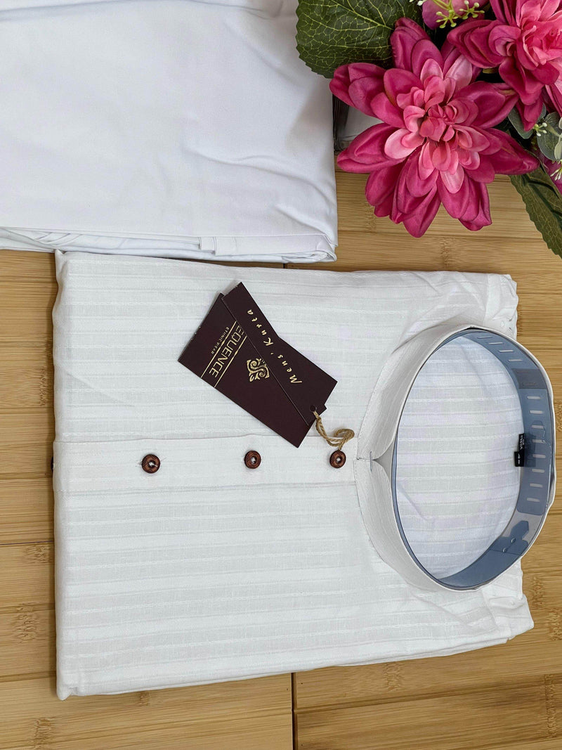 White cotton kurta pajaama set