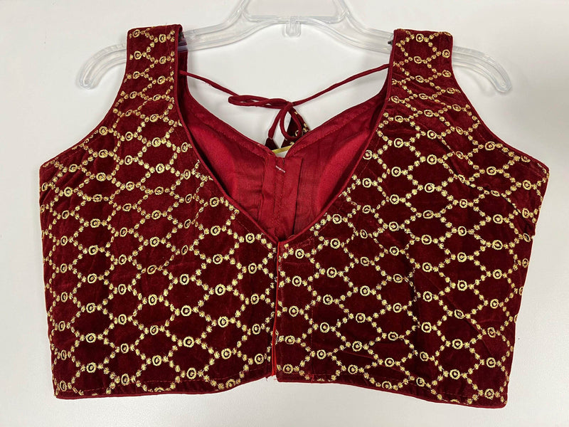 2173 Maroon velvet blouse | readymade blouse for saree