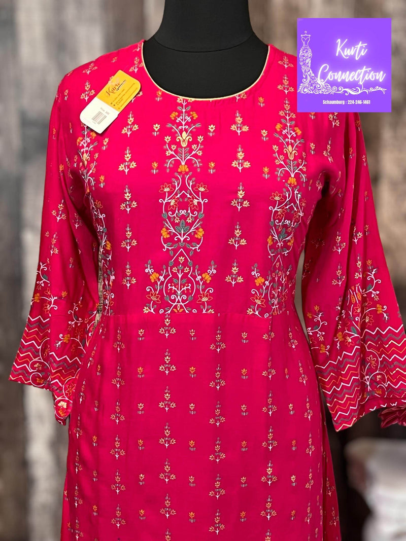 Rayon long kurti : plus size