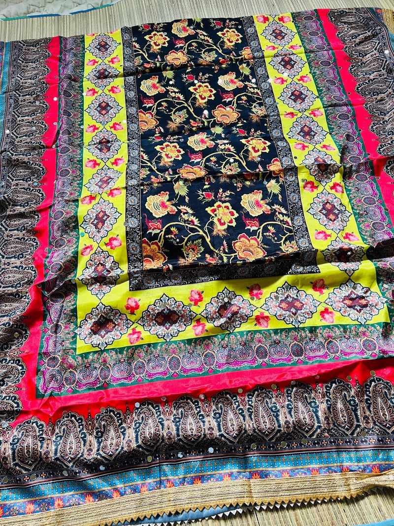 Digital print dupatta / Pakistani mirror work dupatta