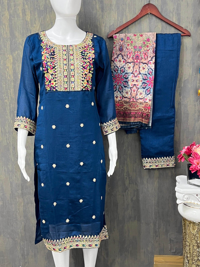 Silk Kurti pant set