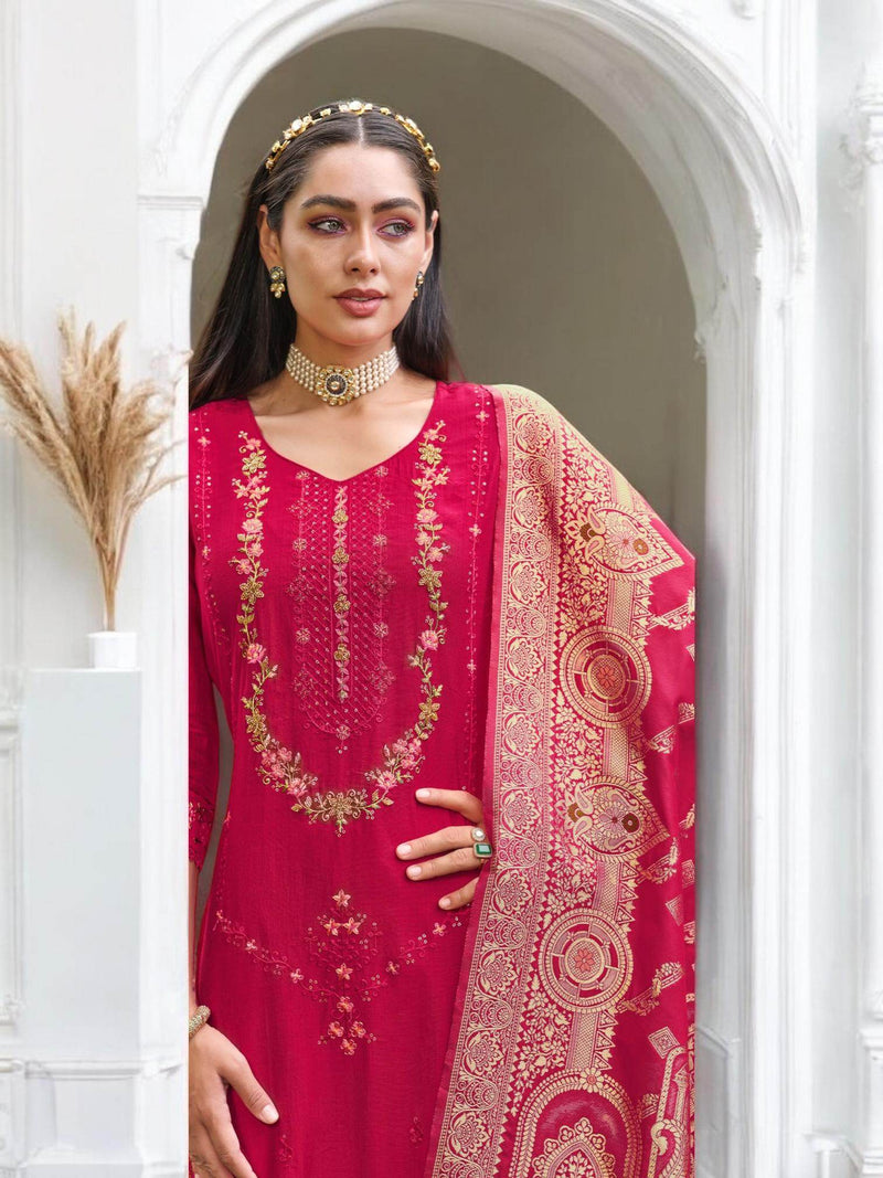 Linen silk Kurti set with banarasi dupatta