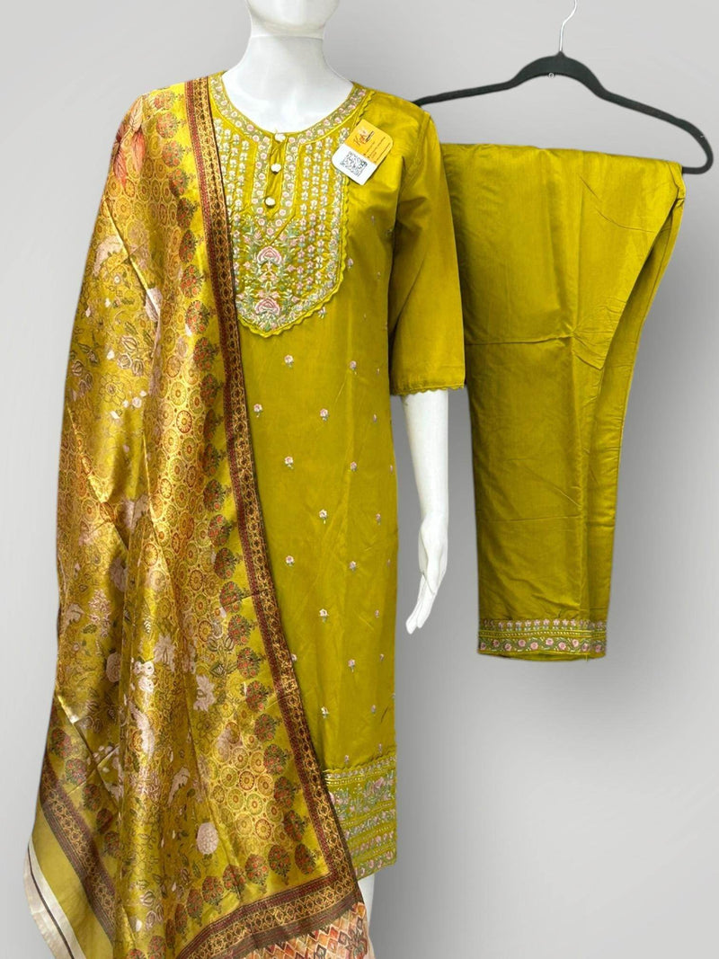 Silk kurti pant set