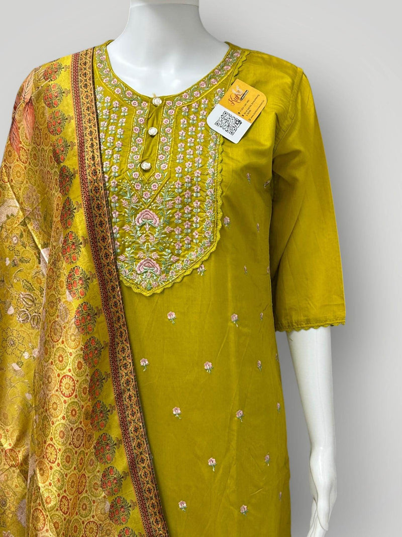 Silk kurti pant set