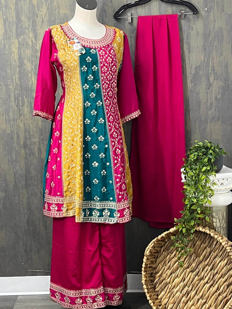 Multi color kurti Plazzo set