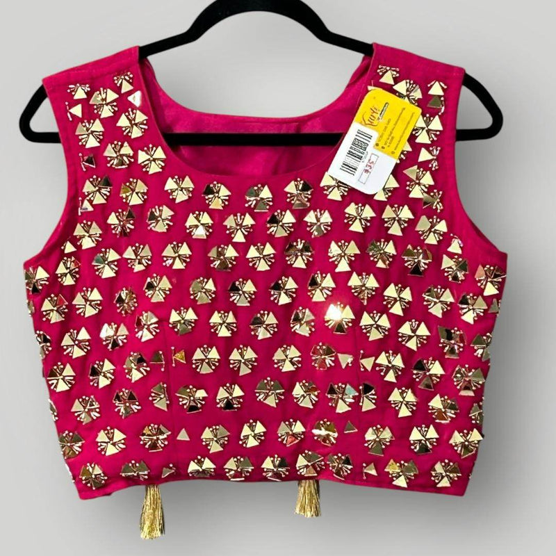 Mirror work Blouse with side zipper