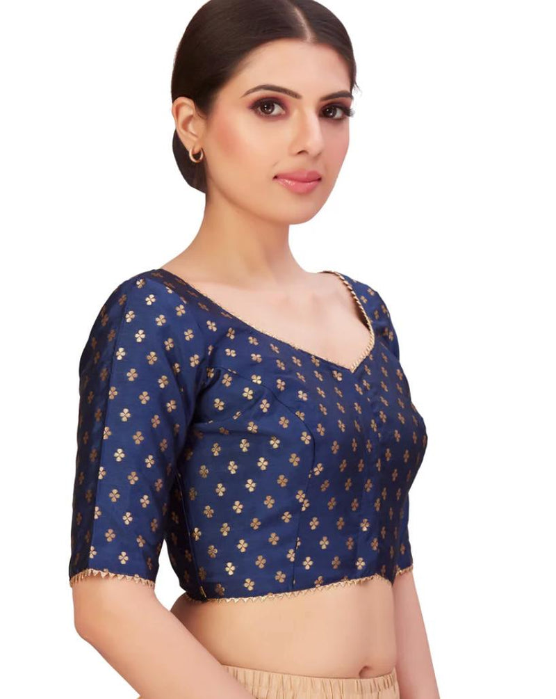 Silk blouse | Dark blue blouse | Size 44/46/48/50