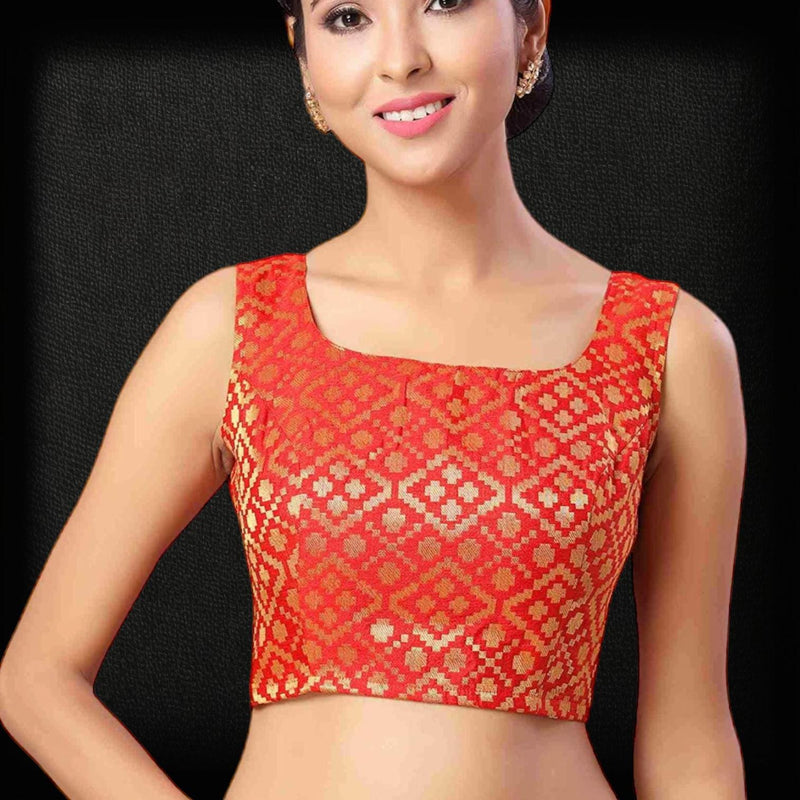 Red Sleeveless blouse