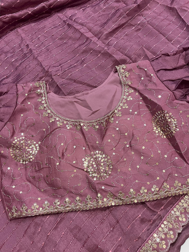 Fancy crape silk saree