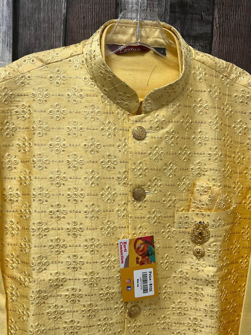 Silk kurta set with jacket