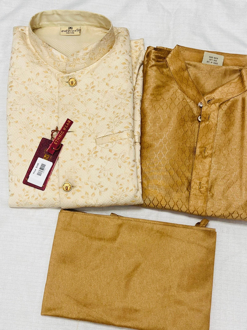 Silk kurta pajaama with jacket