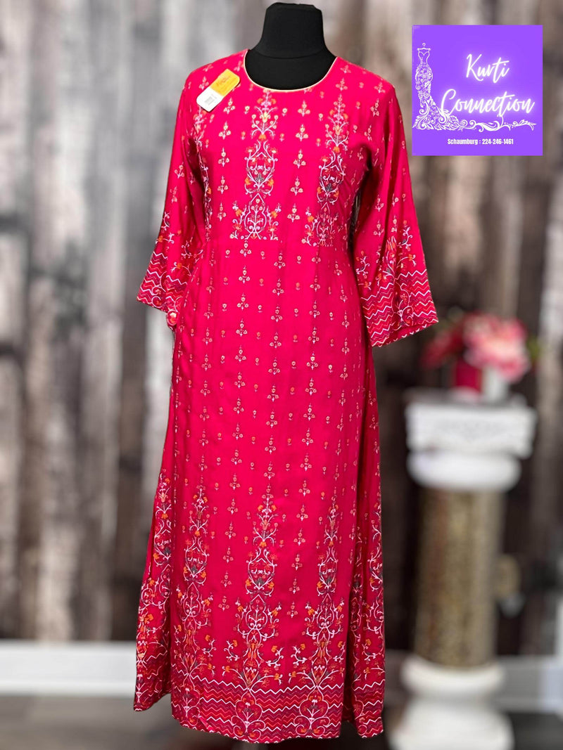 Rayon long kurti : plus size