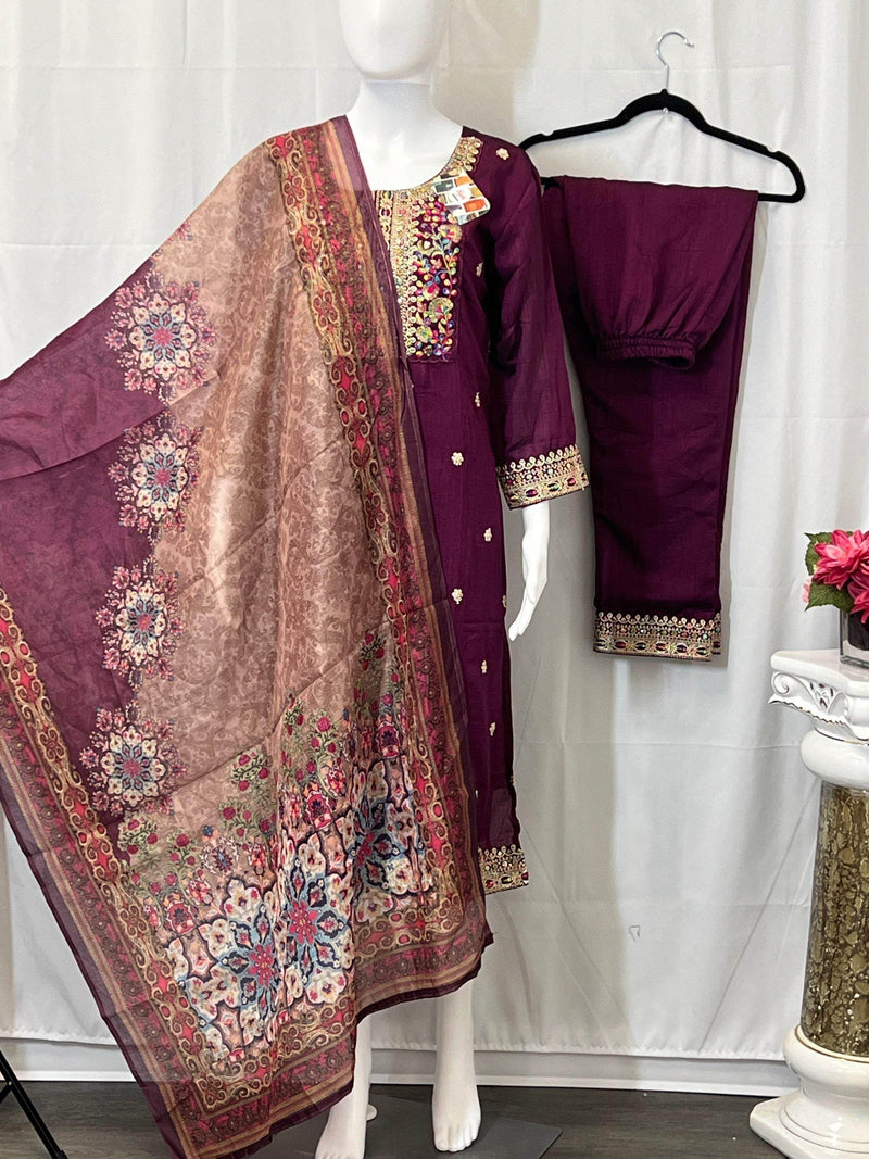 Salwar Suit | Kurti pant set with dupatta