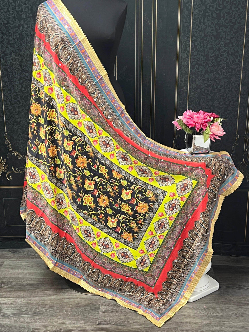 Digital print dupatta / Pakistani mirror work dupatta