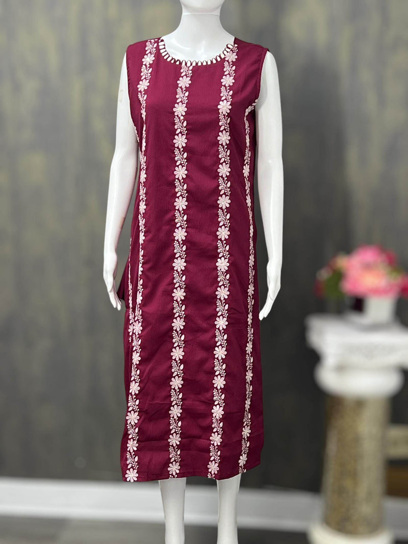 Chiffon chikankari Kurti | three fourth sleeves available