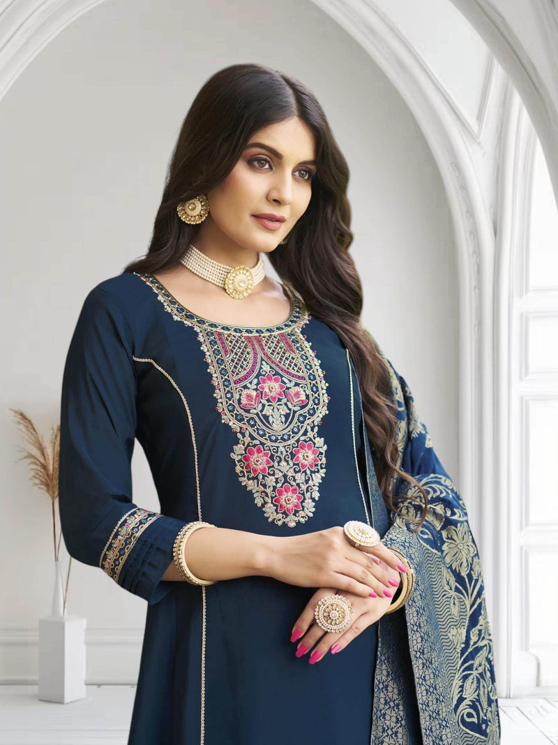 Silk Kurti pant set | party wear Kurti set