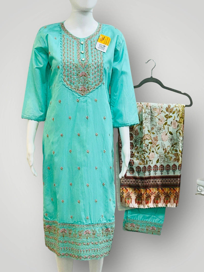 Silk kurti pant set