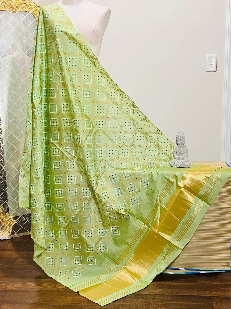 Bandhani print dupatta, cotton silk dupatta with bandhani print