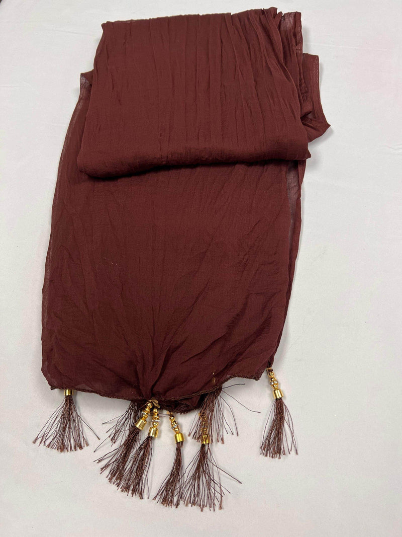 Chocolate brown chiffon dupatta