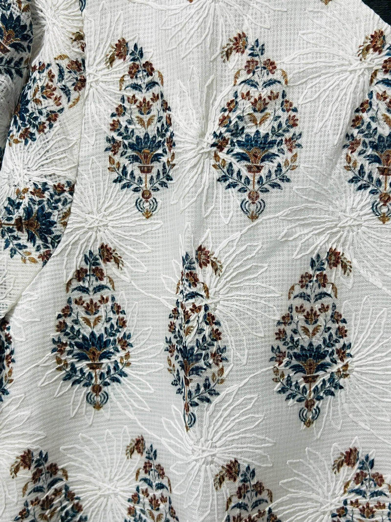 Kota cotton kurti | chikankari work | Block print kurti