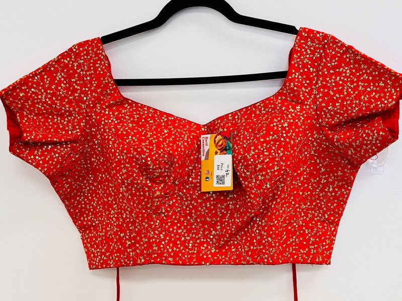 Party wear silk blouse | Red blouse
