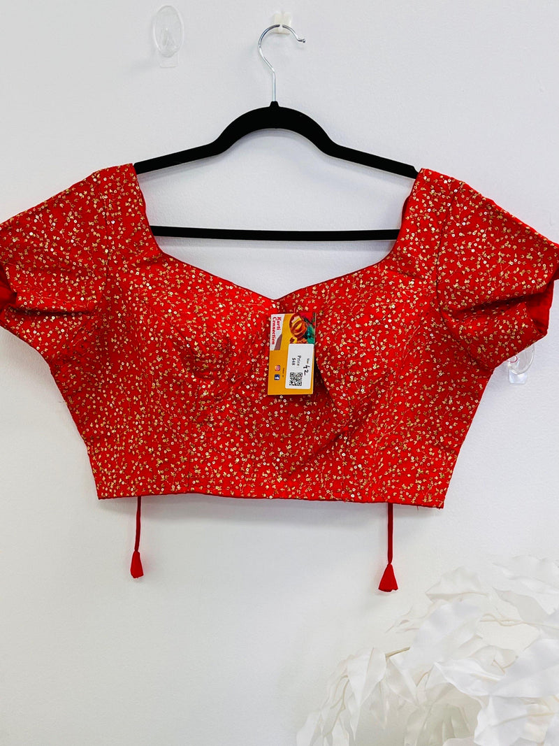 Party wear silk blouse | Red blouse