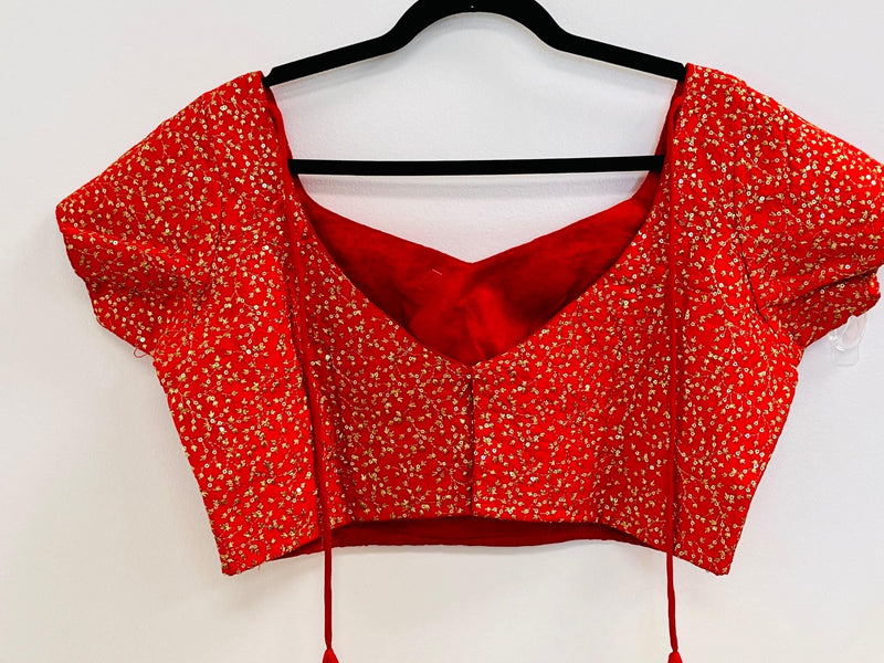 Party wear silk blouse | Red blouse