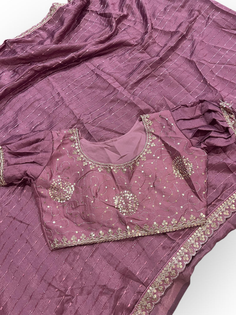 Fancy crape silk saree