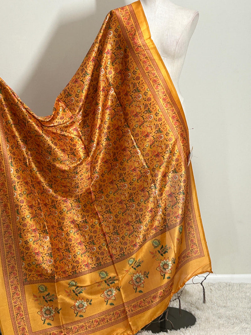 Digital print dupatta | cotton silk dupatta with beautiful pashmina print