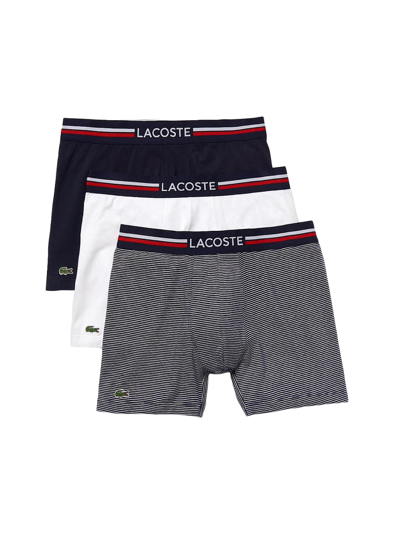 Lacoste Men's  3-Pack Long Stretch Cotton Jersey Boxer Brief