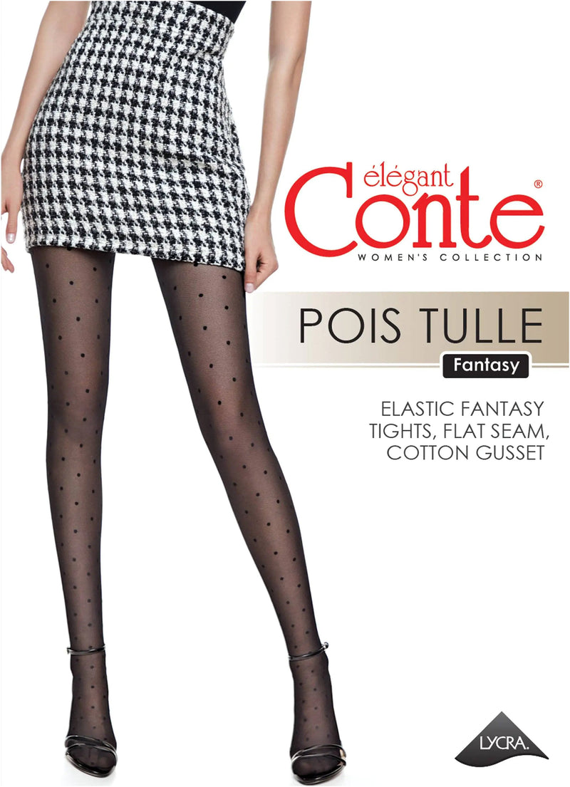Fantasy Tights Conte Pois Tulle - Polka Dots With Fine Mesh Effect