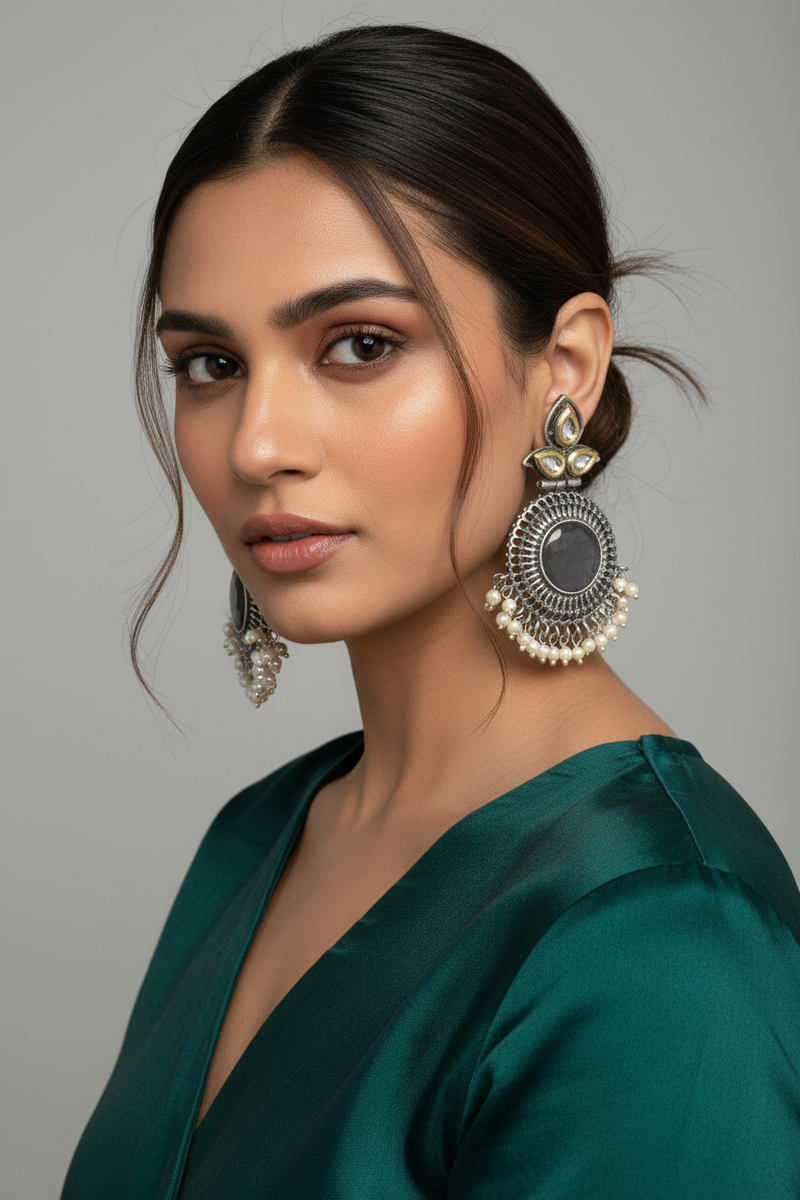 Dual tone earrings