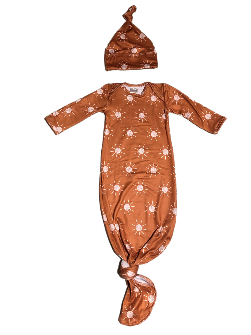 Boho sun gown and hat set