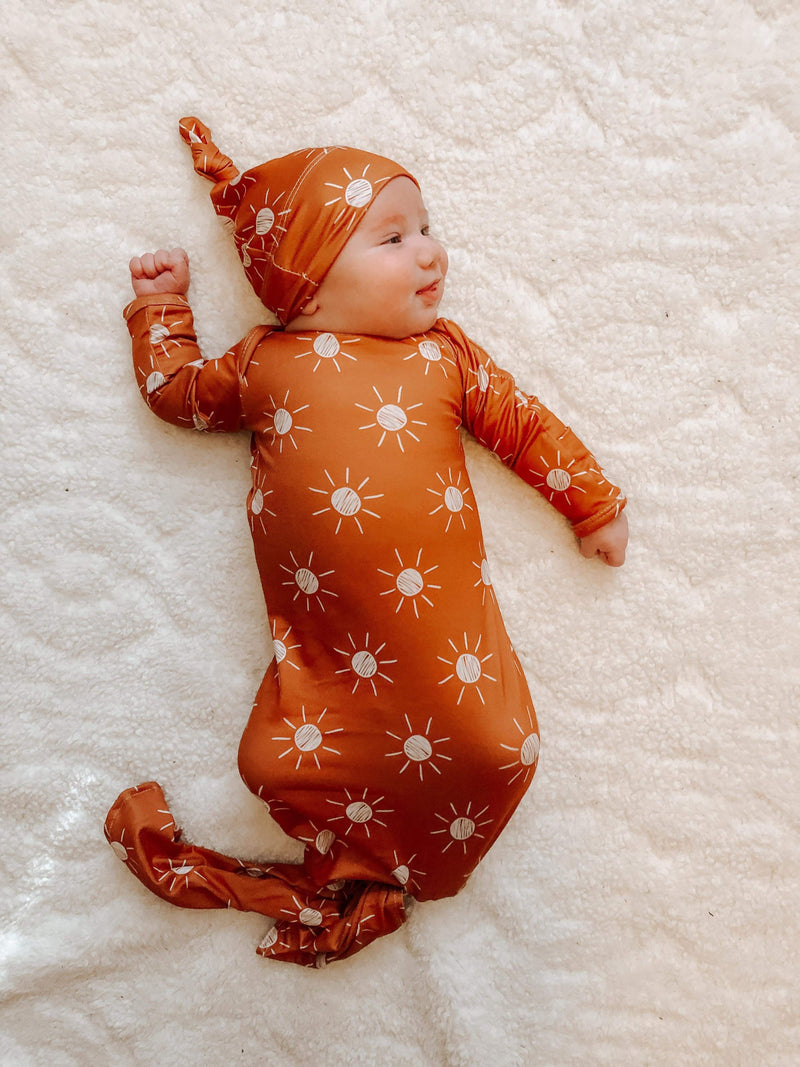 Boho sun gown and hat set