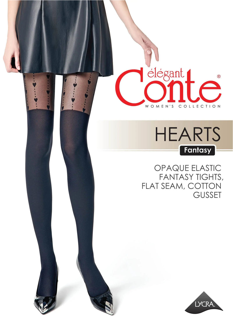 Fantasy Tights Conte Hearts - Imitation of Knee Highs